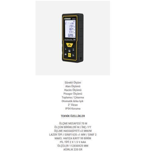 RTM 037 LAZER MESAFE ÖLÇER   70 MT